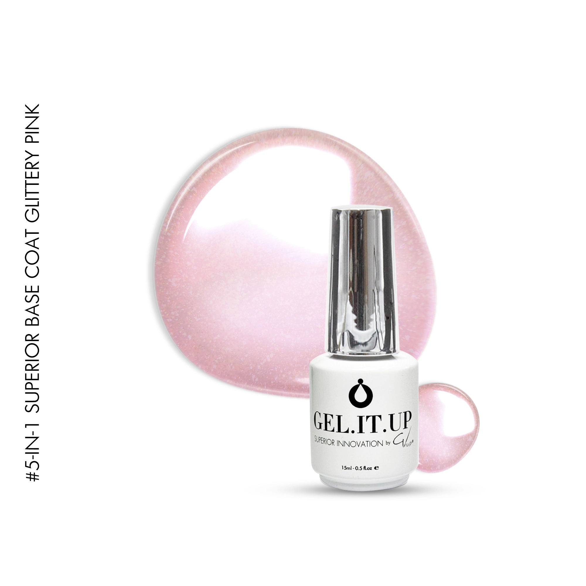5-IN-1 Superior Base 15ml Glittery Pink 5in1 superior base